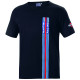 Tricouri Sparco MARTINI RACING Stripes white T-shirt for men - black | race-shop.ro