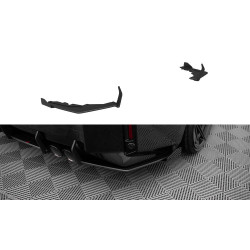 MAXTON DESIGN prelungiri laterale bară spate pentru BMW M2 G87, negru-roșu + flapsuri lucioase, V1