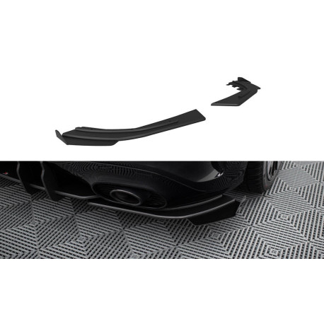 Body kit și tuning vizual Prelungiri difuzor bară spate Mercedes-AMG A35 Hatchback W177 (negru + flapsuri lucioase) | race-shop.ro