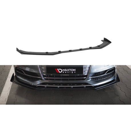 Body kit și tuning vizual MAXTON DESIGN prelungire bară față pentru Audi S3 / A3 S-Line Sedan 8V, negru + flapsuri lucioase | race-shop.ro
