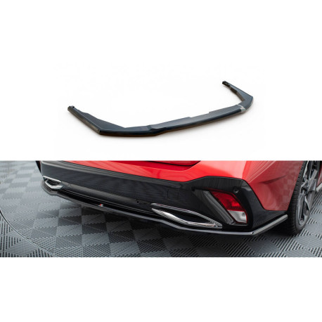 Body kit și tuning vizual MAXTON DESIGN prelungire centrală bară spate pentru Peugeot 308 Mk3, negru lucios | race-shop.ro