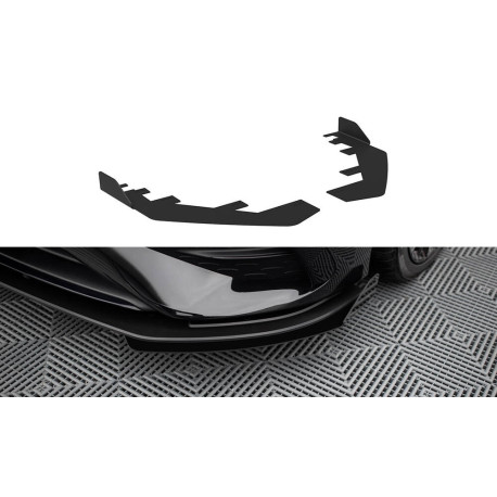 Body kit și tuning vizual MAXTON DESIGN flapsuri față pentru Mercedes-AMG A35 W177 Facelift, negru lucios | race-shop.ro