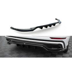 MAXTON DESIGN prelungire centrală bară spate pentru Audi Q8 S-Line Mk1 (cu bare verticale), negru lucios