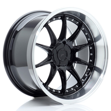 Jante Japan Racing JR41 18x10,5 ET15-25 5H BLANK Glossy Black w/Machined Lip | race-shop.ro