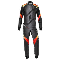 Combinezon de karting cu omologare FIA OMP KS-X ART, negru/galben/roșu