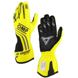 Mănuși de curse OMP ONE EVO X my2024 cu omologare FIA (cusături externe) galben fluo