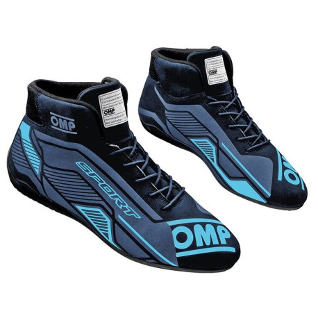 Promoții Încălțăminte de curse cu omologare FIA OMP SPORT, negru/cyan | race-shop.ro