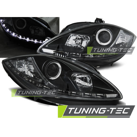 Iluminare auto HEADLIGHTS DAYLIGHT BLACK se potrivește SEAT LEON ALTEA 09-12 | race-shop.ro