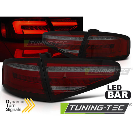 Iluminare auto STOPURI SPATE BARĂ LED ROȘU SMOKE SEQ se potrivește AUDI A4 B8 12-15 SEDAN OEM BULB | race-shop.ro
