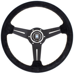 Volan sport cu 3 spițe Nardi Classic ND33, 330mm, piele întoarsă, adâncime 40mm, negru