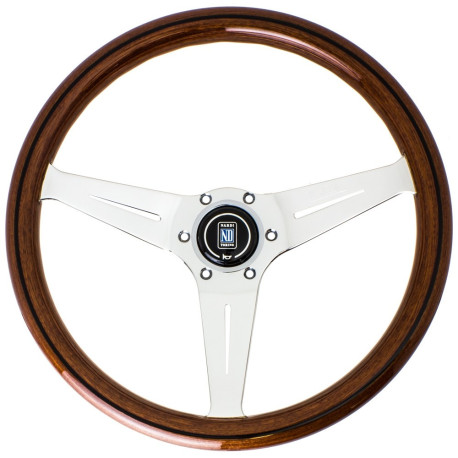 Volane sport Nardi Deep Corn Steering Wheel, Wood, 75mm Adâncime, 350mm, chrome spokes | race-shop.ro