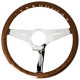 Volane sport Nardi Deep Corn Steering Wheel, Wood, 75mm Adâncime, 350mm, chrome spokes | race-shop.ro