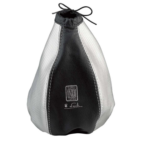 Nucă schimbător și frână de mână Husa schimbător de viteze Nardi in Black & Grey Leather | race-shop.ro