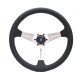 Volane sport Volan sport cu 3 spițe Nardi Deep Corn, 350mm, piele, adâncime 75mm, negru/argintiu | race-shop.ro