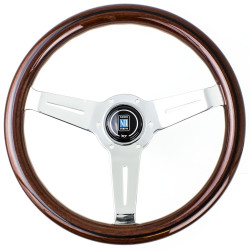 Nardi Classic ND33 Steering Wheel, Wood, 40mm Adâncime, chrome spokes