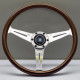Volane sport Nardi Classic ND36 Steering Wheel, Wood, 40mm Adâncime (butuc mare), inserție neagră lemn | race-shop.ro