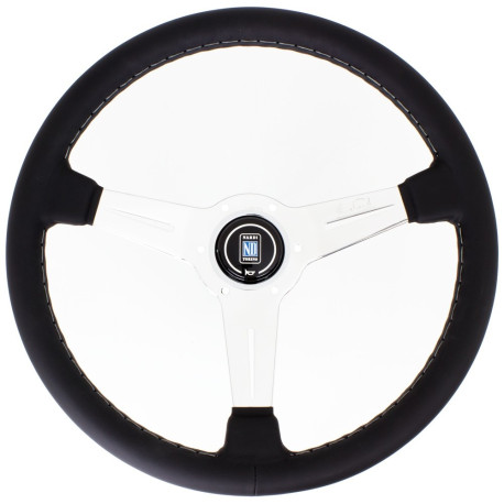 Volane sport Volan sport cu 3 spițe Nardi Classic ND36, 360mm, piele, adâncime 40mm, negru/crom/alb | race-shop.ro