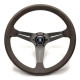 Volane sport Nardi Deep Corn Steering Wheel, Brown Piele, Grey Spokes, Brown Stitching, 75mm Adâncime, 350mm | race-shop.ro