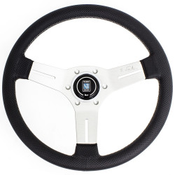 Nardi Competition Steering Wheel, piele, 40mm Adâncime, 330mm, spițe din satin