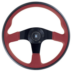 Nardi Twin Line Steering Wheel, Red Piele, 350mm
