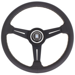 Nardi Classic ND34 Steering Wheel, 40mm Adâncime, spițe negre, piele neagră