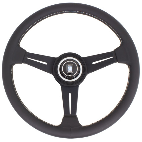 Volane sport Nardi Classic ND34 Steering Wheel, 40mm Adâncime, spițe negre, piele neagră | race-shop.ro