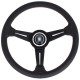 Volane sport Nardi Classic ND34 Steering Wheel, 40mm Adâncime, spițe negre, piele perforata neagra | race-shop.ro
