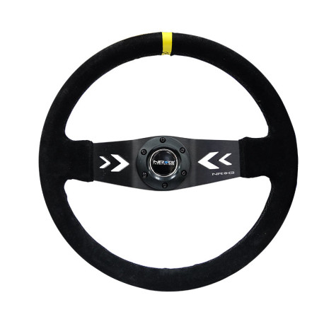 Volane sport Volan NRG cu 2 spițe șemiș (350mm), marcaj galben | race-shop.ro