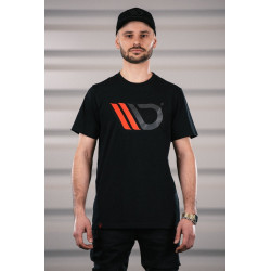 Tricou MAXTON Design pentru bărbați, neagră cu logo roșu