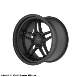 STROM DS-05 jantă 18x10.5 5x120 72.6 ET10, Full Satin Black w/ Black Rivets