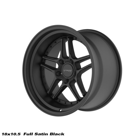 ALU disky STROM STROM DS-05 jantă 18x10.5 5x120 72.6 ET10, Full Satin Black w/ Black Rivets | race-shop.ro