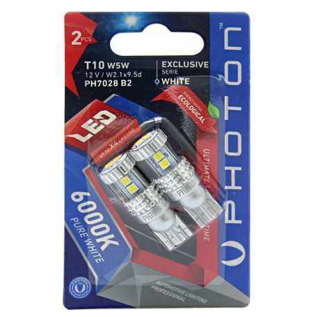 Becuri auto PHOTON LED EXCLUSIVE SERIES W5W bec auto 12-24V 5W W2.1×9.5d CAN (2buc) | race-shop.ro