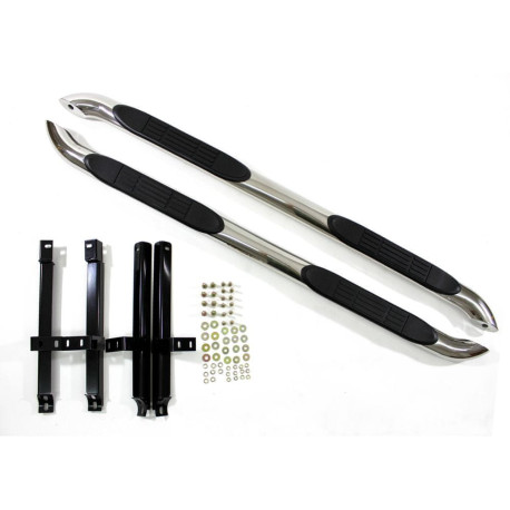Trepte praguri laterale Trepte laterale din oțel inoxidabil pentru VOLKSWAGEN T5 SWB 2003-2015 60,3mm BLACK | race-shop.ro