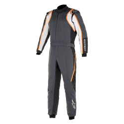 Combinezon cu omologare FIA ALPINESTARS GP Race V2, antracit/alb/portocaliu