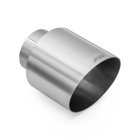 Ornament cu o ieșire RM Motors satin ornament din oțel inoxidabil, capat taiat KSCS 101mm, intrare 63,5mm | race-shop.ro