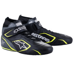 Încălțăminte de curse cu omologare FIA Alpinestars Tech-1 T V3, negru/gri/galben