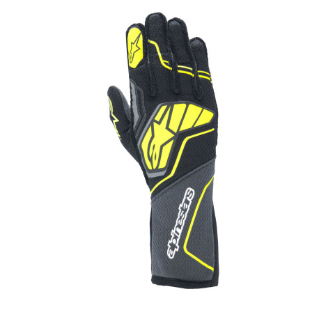 Mănuși Mănuși de curse Alpinestars Tech-1 ZX V4 cu FIA, Tar Gray/Black/Yellow Fluo | race-shop.ro
