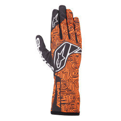 Mănuși de karting Alpinestars Tech-1 K Race V2 Vertical (cusături interioare), portocaliu fluo