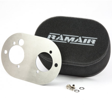Bazár Fintru de aer RAMAIR, dublă intrare pentru carburator Weber DCOE 45/48 și Dellorto DHLA 45/48 INCOMPLET | race-shop.ro