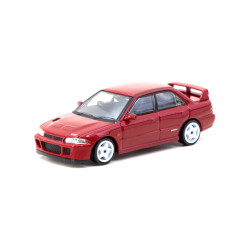 Tarmac Works 1/64 - Mitsubishi Lancer GSR Evolution II | Rouge + Cartes à Collectionner