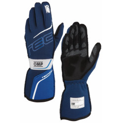 Mănuși de curse OMP TECNICA my2025 cu omologare FIA (cusături exterioare), bleumarin/albastru regal
