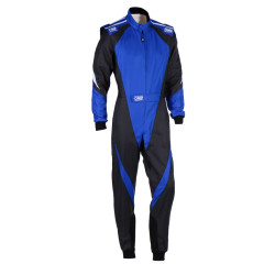 Costum de curse CIK-FIA OMP KS-3X, negru/albastru