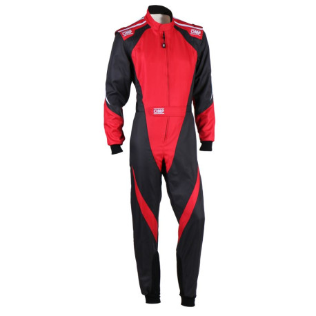 Combinezoane Costum de curse pentru copii CIK-FIA OMP KS-3X, negru/rosu | race-shop.ro
