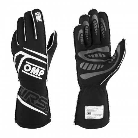 Mănuși Mănuși de curse OMP FIRST my2025 cu omologare FIA (cusături externe), negru | race-shop.ro
