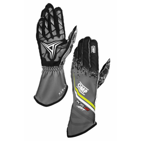 Mănuși Mănuși de curse OMP KS-2 ART my2025 (cusături exterioare) antracit/galben fluo | race-shop.ro