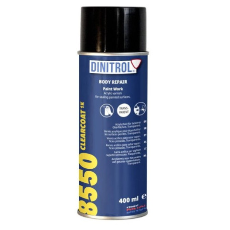 Protecție șasiu și cavități DINITROL 8550 CLERCOAT 1K lac protector neîngălbenit 400ml | race-shop.ro