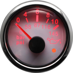 Ceas indicator RACES Marine WHITE - presiune ulei (0-10bar)