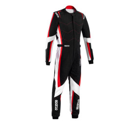 Costum de curse pentru copii SPARCO Kerb Advanced K48 cu FIA, negru/roșu