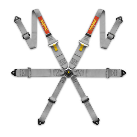 Centuri de siguranță și accesorii Centuri de siguranță în 6 puncte FIA FHR MOMO PRO DRIVER 3" (76 mm), gri | race-shop.ro