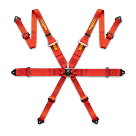 Centuri de siguranță și accesorii Centuri de siguranță în 6 puncte FIA FHR MOMO PRO DRIVER 3" (76 mm), roșu | race-shop.ro